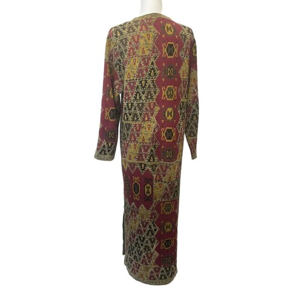 Soft Surroundings Long Sweater Tapestry Jacket Robe Size MED Art Wear Boho Heavy - Picture 2 of 8